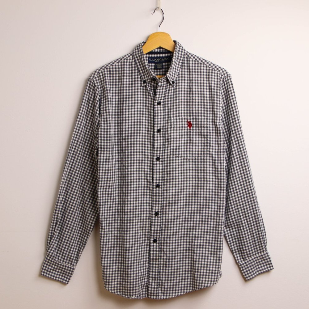 U.S. Polo Assn. Black And White Button Up Casual Shirt